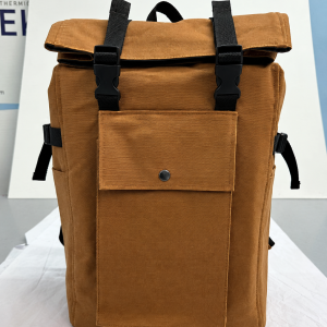 Adjustable Fold-Over Brown Everyday Backpack