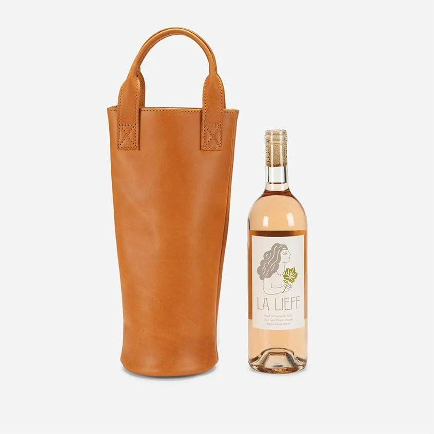 Luxury Single-Bottle Leather Wine Carrier - Image 3