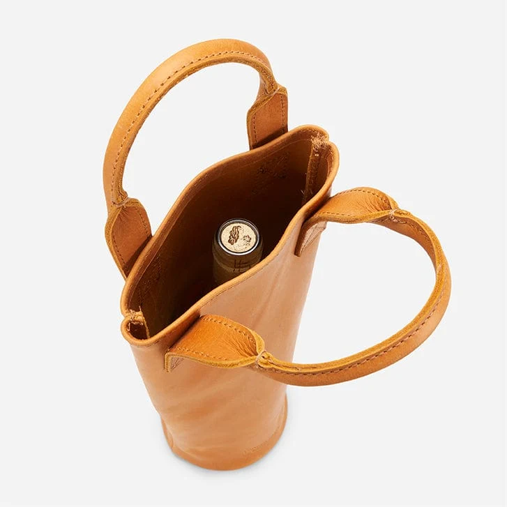 Luxury Single-Bottle Leather Wine Carrier - Image 4
